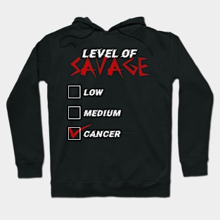 Level of Savage Cancer Zodiac Signs Hoodie